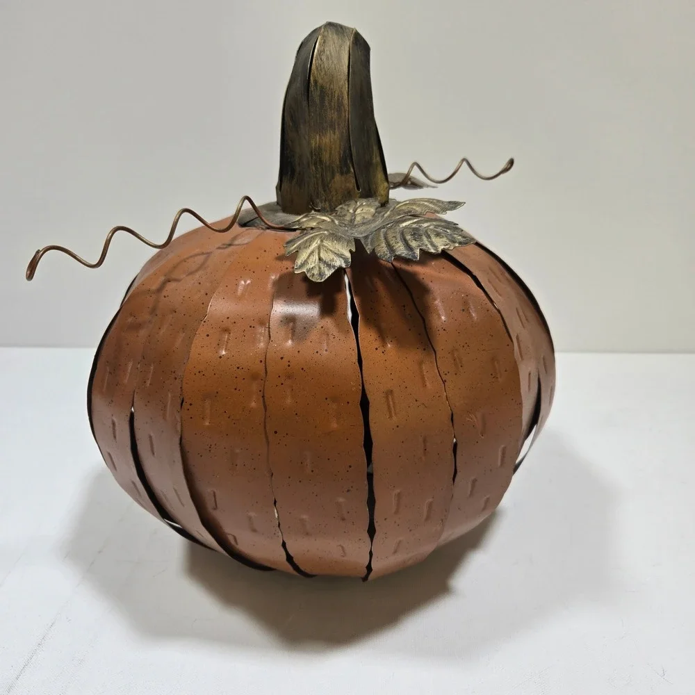 Rustic Strip Metal Pumpkin Decor Slatted Farmhouse Fall Art Halloween Harvest